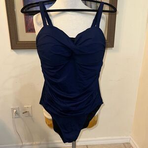 TOGS Classic Australia Navy Blue One-Piece Swimsuit Size 14